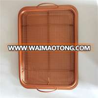 2pcs Copper crisper oven air fryer tray and copper pan